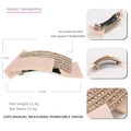 Pink cellulose acetate hair clip with sparkling rhinestones, 8.9cm rectangular design - Gray