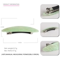 Pale green marbled acrylic spring hair clip measuring 9.4cm for ponytail styles - Light Green