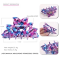 Schmetterling Haarklammer aus Celluloseacetat mit Blumenmuster in Blau Pink Violett - Gemustertes Violett