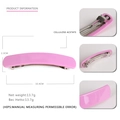 Pink cellulose acetate hair clip with large rectangular spring barrette for women - Pink
