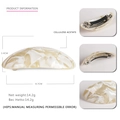 Elegant cream white marble hair clip in cellulose acetate with secure spring clasp - Acetate / 8.7x3.4cm / Ivory