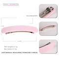 Light pink acetate rectangle hair clip with silver spring metal fastener, 10.4cm length - Light Pink