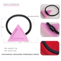 Pink double triangle cellulose acetate hair tie with black elastic band dimensions - Pink