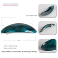 Dark teal marble acetate arch hair clip with silver spring mechanism and detailed dimensions - Acetate / 8.7x3.4cm / Emerald Green