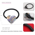 Purple and yellow marbled acrylic heart hair tie with durable black elastic band - Camouflage