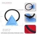 Blue geometric acetate triangle hair tie with black elastic band for women fashion - Blue Gold