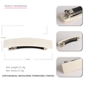 Rectangular cream acrylic spring hair clip with minimalist design and 8.3cm length - Off-white