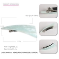 Minimalist marble pattern acrylic hair clip with metal spring 9.7cm triangle hair claw - Large / Light Blue