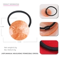 Runder Haargummi aus Acetat mit Marmor-Textur in Orange-Rosa und schwarzem Gummiband - Orange