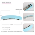 Pinza para el pelo de acetato azul claro de 10,4cm con base de metal plateado - Azul claro