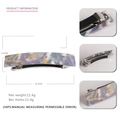 Pinza para el pelo de acrílico jaspeado azul y morado con medida de 8,3 cm - Camouflage