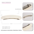 Creamy white 10.4cm large rectangle cellulose acetate hair clip with spring closure - Off-white