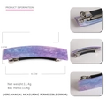 Blue and purple marbled acrylic hair clip with silver spring clasp and 8.3cm dimensions - Sky Blue
