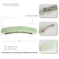 Fermaglio per capelli rettangolare in acrilico marmorizzato verde con molla da 10,5 cm - Verde Primavera