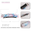 Pinza para el pelo en acrílico marmolado rosa y azul con cierre de resorte 8.3x2cm - Morado Azul