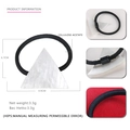 Minimalistisches Haargummi aus Acetat in weißer Marmoroptik mit Dreiecks-Design - Perlweiß