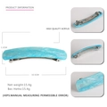 Fermaglio per capelli in acrilico marmo blu con molla d'argento, 10,5 cm - Acquamarina
