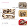 Dimensioni dettagliate e viste multiple di un mollettone a scacchi in acetato da 5,8 cm - Stile Mosaico Marrone Vintage (1)
