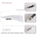 Molletta per capelli in acrilico con motivo marmo bianco e molla in metallo 9,7 cm - Grande / Bianco perla