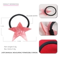 Pink marbled star hair tie made of high-quality cellulose acetate for girls - Red
