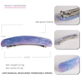 Fermaglio in acrilico marmorizzato viola e blu con glitter per capelli, lungo 10,5 cm - Celeste