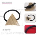 Minimalist cellulose acetate triangle hair tie in milk tea color with vertical stripes - Gray