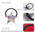 Star-shaped cellulose acetate hair tie with purple marble pattern and high elasticity - Camouflage