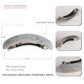 Barrette à cheveux en acrylique gris marbré de 9,4 cm avec fermeture à ressort robuste - Gris