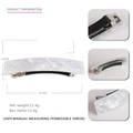 Elegant white marble acetate spring hair clip for women with 8.3cm length dimensions - Pearl White