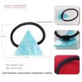 Blue acetate triangle charm hair tie with glitter details and elastic band - Aquamarine