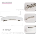 Fermaglio per capelli in acrilico marmorizzato bianco con base in metallo da 10,5 cm - Bianco perla