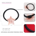 Elastic black hair tie with a pink marble star acetate charm for women - Marble Pink