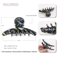 Pinza para el pelo retro de acetato con patrón de cuadros amarillos y negros, estilo francés - Gris Negro Amarillo Rejilla (4)