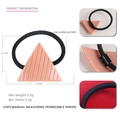 Pink triangle cellulose acetate hair tie with textured finish and black elastic band - Nude
