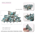 Large geometric cellulose acetate hair claw clip with blue and brown cloud patterns - Blue Brown Beige Geometric (6)