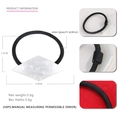 Elastisches Haargummi mit weißem Marmor-Acryl-Anhänger für Damen, 5,9 cm Durchmesser - Perlweiß