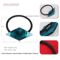 Minimalist elastic hair tie with emerald marble acrylic rhombus and golden flakes decoration - Emerald Green