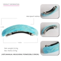 Blue marble pattern acrylic spring hair clip 9.4cm minimalist ponytail barrette - Ocean Blue
