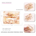 Brown mottled cellulose acetate hair claw clip with rectangular cutout and dimensions - Beige and Brown Retro Texture Style (5)
