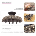 Dettagli della pinza per capelli in acetato da 9,5 cm con strass color champagne - Rosa Marrone con Strass Champagne
