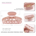 Elegante pinza per capelli in acetato di cellulosa rosa con strass e design cavo - Rosa con Strass Champagne