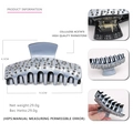 Luxury light blue acetate hair claw clip with rhinestones and metal spring mechanism - Gray with Gray Rhinestones