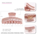 Haarklammer aus rosa Celluloseacetat mit Strasssteinen, 9,1 cm luxuriöser Haarschmuck - Rosa mit Champagner-Strass