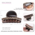 Vintage geometric acetate hair claw clip with rhinestones for women hair styling - Brown Pink with Champagne Rhinestones