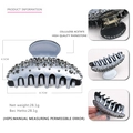 Pince à cheveux en acétate bleu dégradé avec strass 8,7cm grande barrette pour queues de cheval - Gris avec Strass Gris