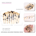 Retro leopard print acetate hair comb for women, 8.0x6.4cm minimalist tortoise shell hair pin - Light Tortoiseshell