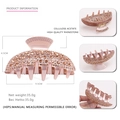 Pinza per capelli in acetato rosa champagne con strass, stile vintage, misura 9,5 cm - Rosa con Strass Champagne