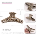 Grande molletta per capelli in acetato di cellulosa leopardata da 11,6 cm per capelli - Leopardo Caffè