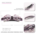 Barrette élégante en acétate de 8,5cm avec texture marbrée violette et strass fins - Violet Foncé Transparent