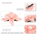 Pink acetate flower hair clip with pearl center and marble texture spring grip - Marble Pink